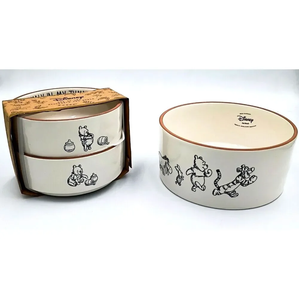 Rae Dunn Walt Disney WINNIE THE POOH Bowls Set of 3 Stackable Rumbly Tumbly New